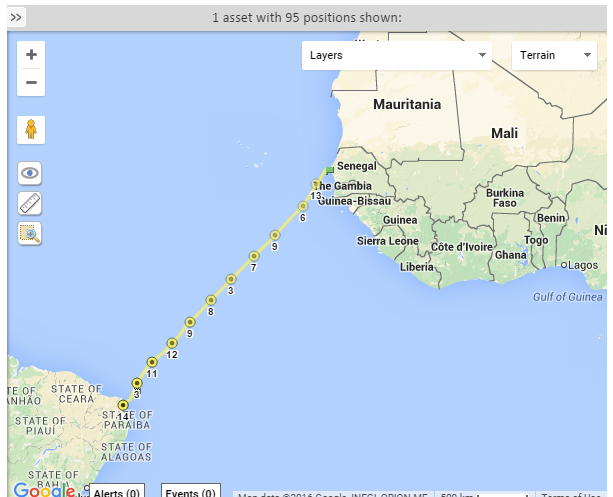 Dakar-Natal Tracking